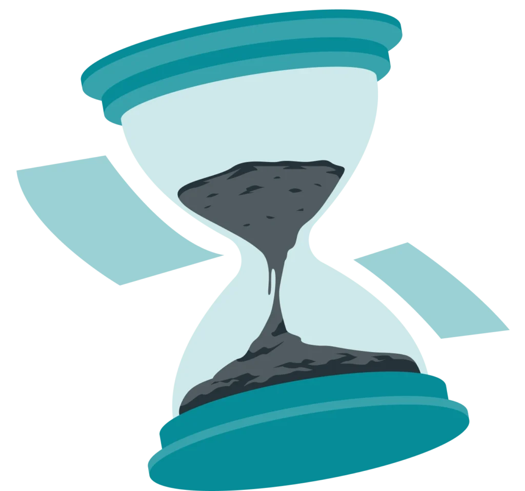 Reloj de arena mostrando la autogestión y el ahorro de tiempo